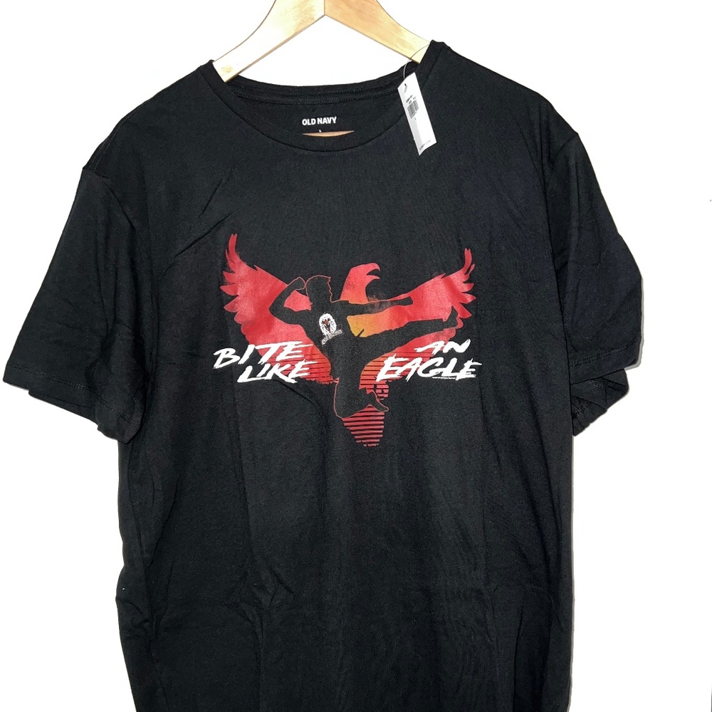 COBRA KAI "BITE LIKE AN EAGLE"  "EAGLE FANG KARATE" SIZE SMALL OLD NAVY